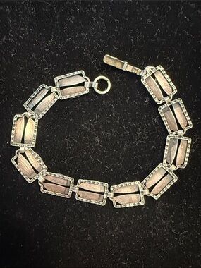 Sterling Silver Rectangle Link Bracelet